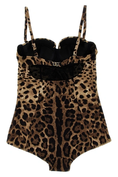 Shop Dolce & Gabbana Women 'leopardo' One-piece Swimsuit In Multicolor