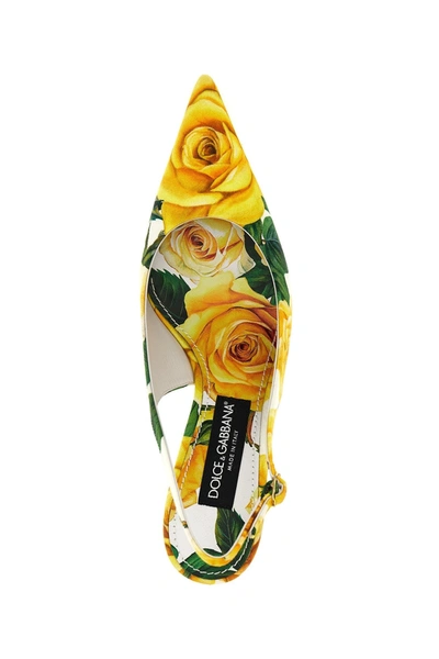 Shop Dolce & Gabbana Women 'rose Gialle' Slingback In Multicolor