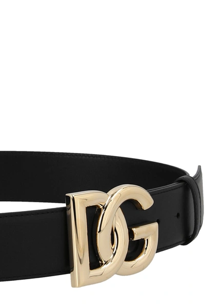 Shop Dolce & Gabbana Women Logo Belt In Black