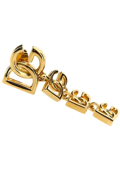 Shop Dolce & Gabbana Women Logo Earrings In Gold