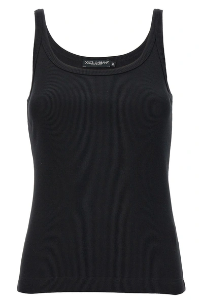 Shop Dolce & Gabbana Women Ribbed Tank Top In Black