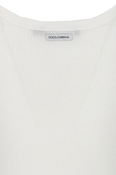Shop Dolce & Gabbana Women Ribbed Tank Top In White