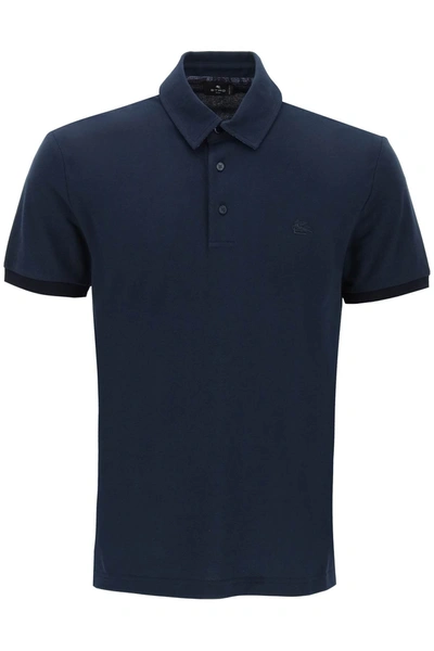 Shop Etro Regular Fit Polo Shirt Men In Blue
