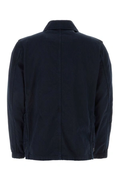 Shop Fay Man Navy Blu Denim Jacket In Blue
