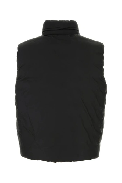 Shop Fendi Man Black Polyester  X Stefano Pilati Reversible Down Jacket
