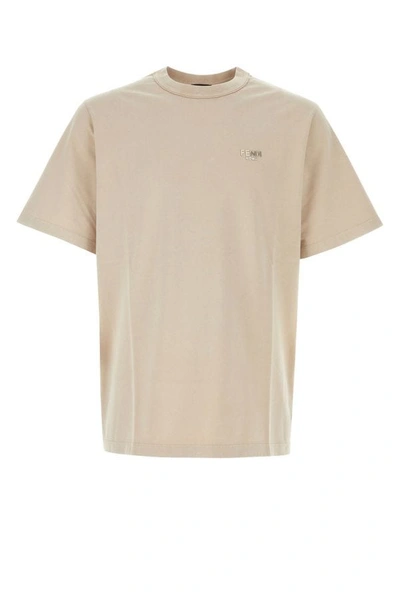 Shop Fendi Man Sand Cotton T-shirt In Brown