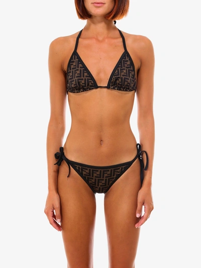 Shop Fendi Woman Bikini Woman Black Swimwear