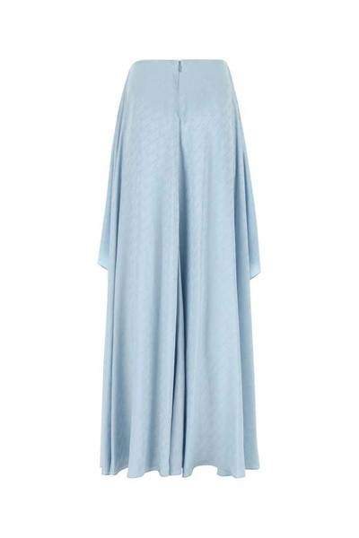 Shop Fendi Woman Light-blue Silk Pant