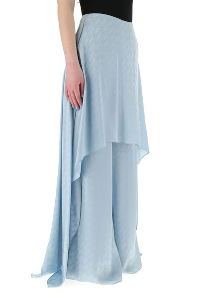 Shop Fendi Woman Light-blue Silk Pant