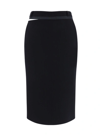 Shop Fendi Women Grain De Poud Skirt In Black