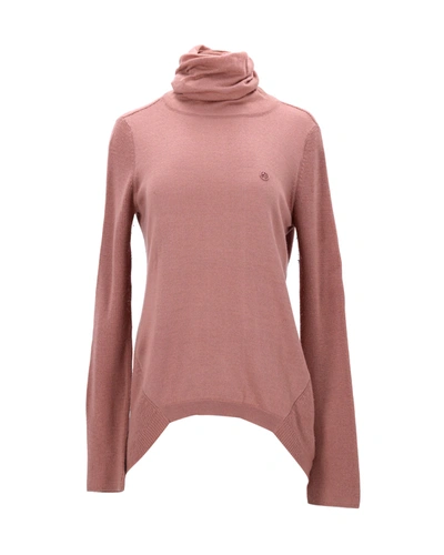 Shop Giorgio Armani Armani Jeans Turtleneck Sweater In Rose Pink Wool