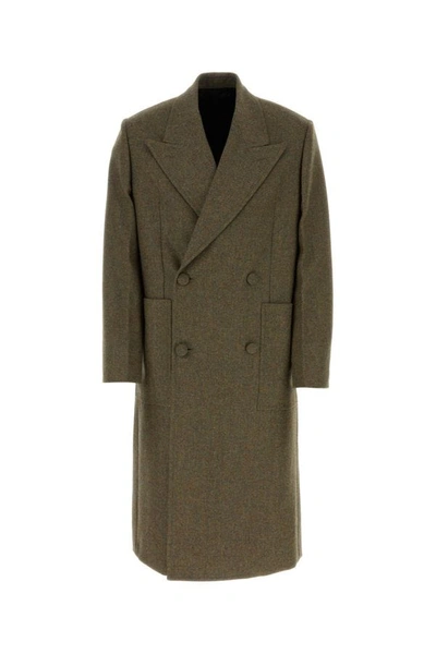 Shop Givenchy Man Khaki Wool Oversize Coat In Green