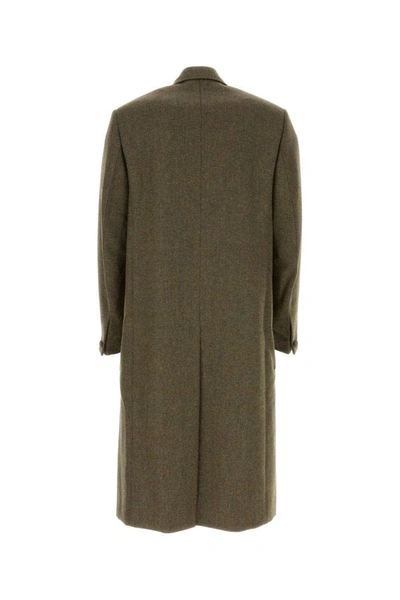 Givenchy Double-breasted Herringbone Wool Coat In Green