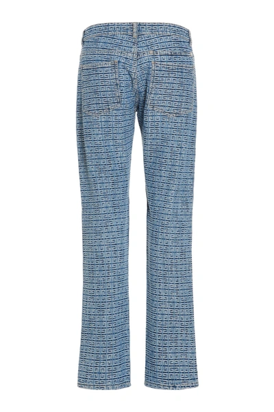 Shop Givenchy Men '4g' Logo Print Jeans In Blue