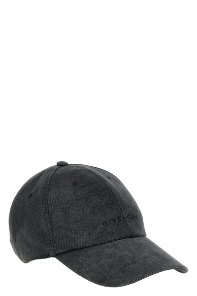 Shop Givenchy Men Logo Embroidery Baseball Cap In Gray