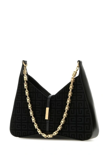 Shop Givenchy Woman Black Canvas Small Cut-out Shoulder Bag