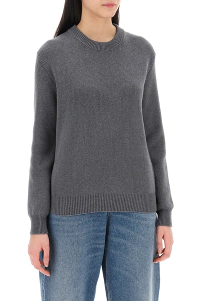 Shop Golden Goose Dany Cotton Sweater With Lettering Women In Gray