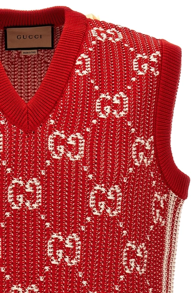 Shop Gucci Men 'gg' Vest In Red