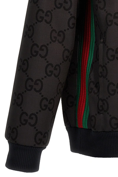 Shop Gucci Men 'jumbo Gg' Jacket In Gray