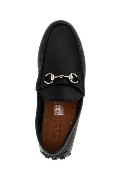Shop Gucci Men 'morsetto' Driver Loafers In Black