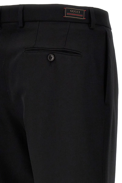 Shop Gucci Men  Web Label Pants In Black