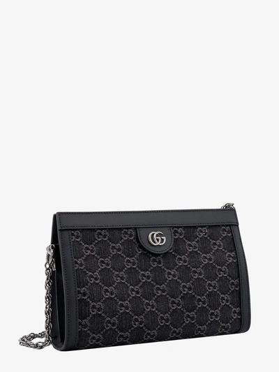 Shop Gucci Woman Ophidia Gg Woman Black Shoulder Bags