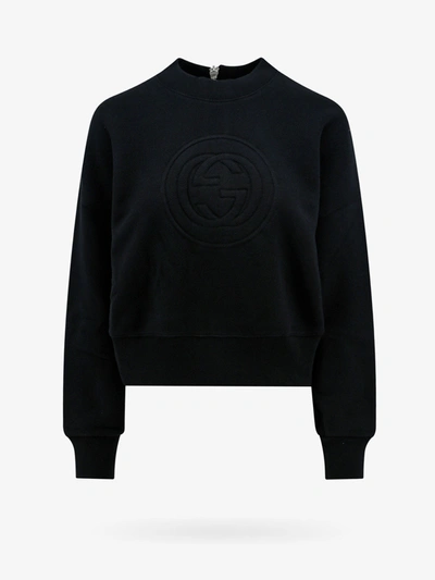 Shop Gucci Woman Sweatshirt Woman Black Sweatshirts
