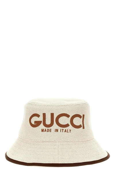 Shop Gucci Women 'arnaud Bob' Reversible Bucket Hat In Cream