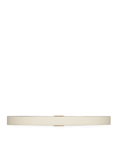 Shop Gucci Women Belt With Round Gg Cross In White