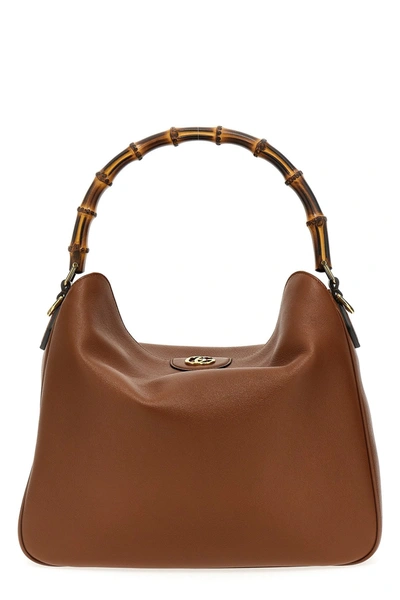 Shop Gucci Women Diana Large Shoulder Bag In Brown