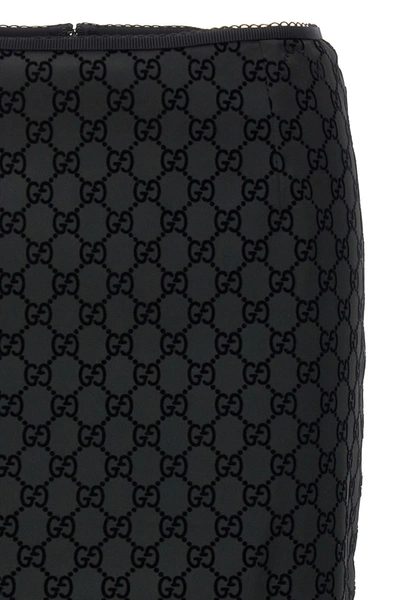 Shop Gucci Women Silk Duchesse Skirt In Black