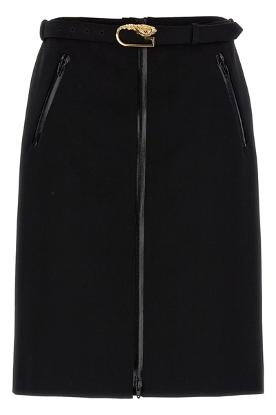 Shop Gucci Women Wool Skirt With Removable Belt In Black