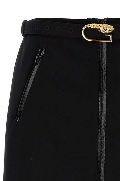 Gucci Black Wool Skirt With Removable Belt In Black