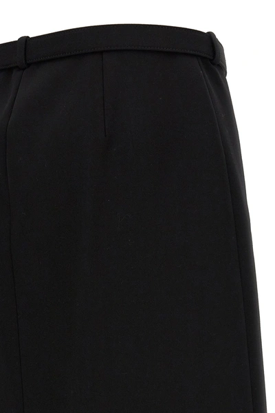 Gucci Black Wool Skirt With Removable Belt In Black