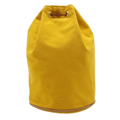 Shop Hermes Polochon Mimil Canvas Shoulder Bag () In Yellow
