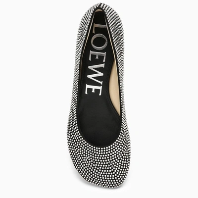 Loewe Toy Crystal-embellished Suede Ballet Flats In Black