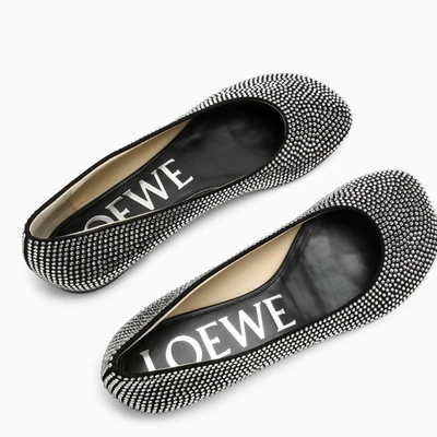 Loewe Toy Crystal-embellished Suede Ballet Flats In Black