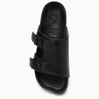 Shop Loewe Black Leather Slide Women
