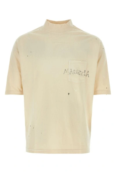 Shop Maison Margiela Man Ivory Cotton T-shirt In White