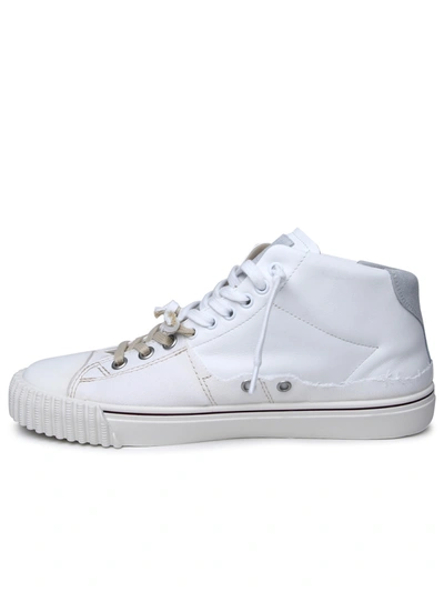 Shop Maison Margiela Leather Blend Sneakers Man In White