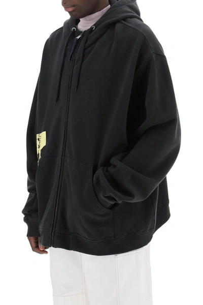 Shop Maison Margiela "maxi Zip-up Sweatshirt With Men In Black