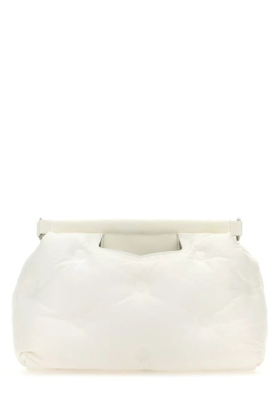 Shop Maison Margiela Unisex White Nappa Leather Medium Glam Slam Classique Crossbody Bag