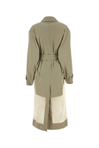 Shop Maison Margiela Woman Cappuccino Polyester Blend Reversible Trench Coat In Brown