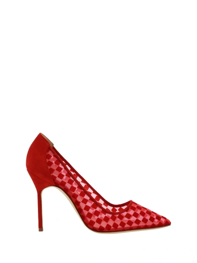 Shop Manolo Blahnik Women Mesh Pumps In Multicolor