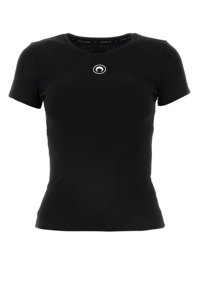 Shop Marine Serre Woman Black Cotton T-shirt