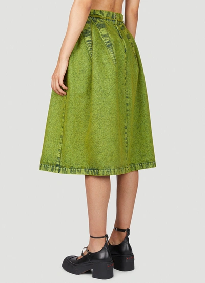 Shop Marni Women Spikes Midi Skirt In Green