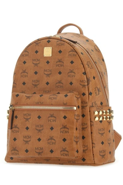 Shop Mcm Unisex Printed Canvas 37 Stark Backpack In Multicolor