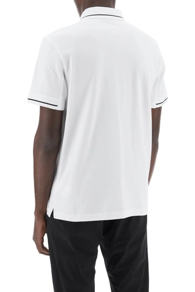 Shop Moncler Basic Polo Con Patch Logo Men In White