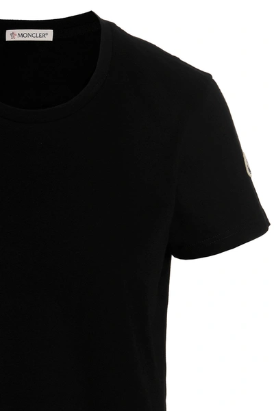 Shop Moncler Women Logo T-shirt In Black