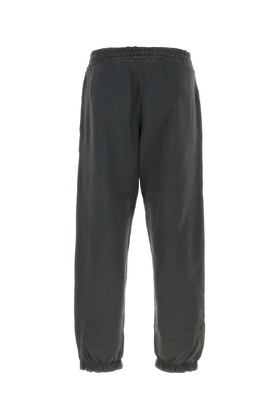 Shop Palm Angels Man Anthracite Cotton Joggers In Gray